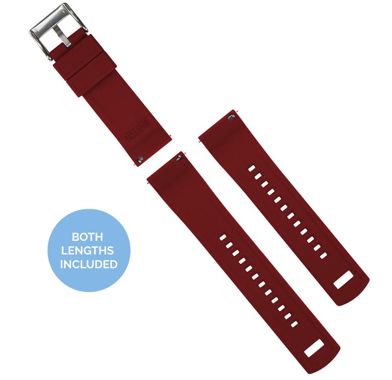 Barton Watch Bands أشرطة ساعة بارتون سريعة الإطلاق من السيليكون النخبة، أحمر قرمزي، 22 مم - Image 4