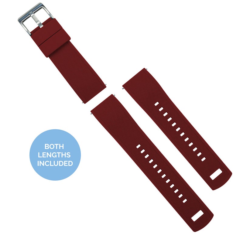 Barton Watch Bands أشرطة ساعة بارتون سريعة الإطلاق من السيليكون النخبة، أحمر قرمزي، 22 مم - Image 3