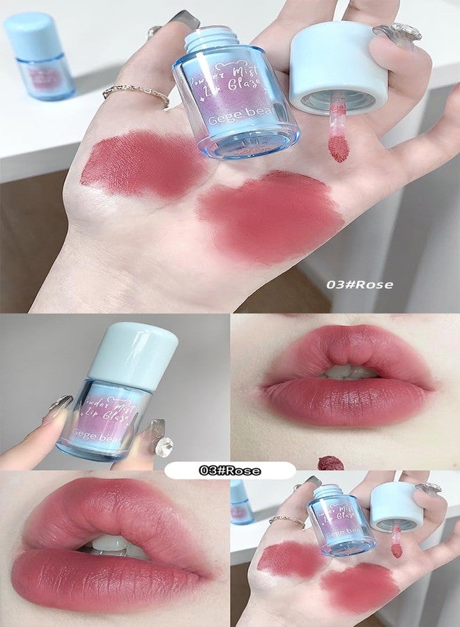Gege Bear Powder Mist Lip Glaze | Ultra-Fine Soft Matte Finish | Lightweight & Long-Lasting | 6 Gorgeous Shades | Fluffy Cloud Lip Tint Effect | Smooth & Luxurious Texture | Modern & Chic Lip Makeup for Women (01# Naked Fog Powder Peach, 2.5g) - Image 5