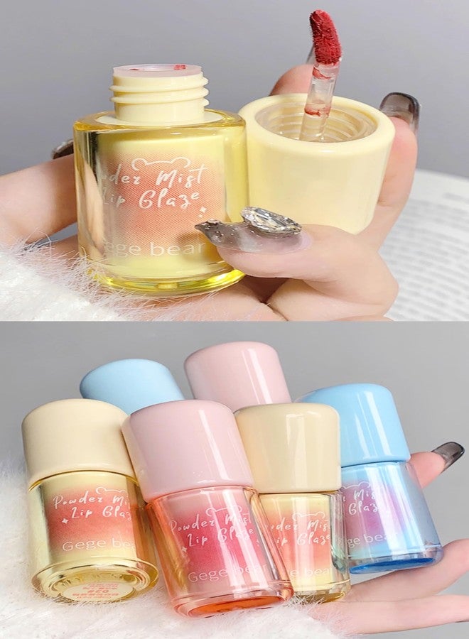 Gege Bear Powder Mist Lip Glaze | Ultra-Fine Soft Matte Finish | Lightweight & Long-Lasting | 6 Gorgeous Shades | Fluffy Cloud Lip Tint Effect | Smooth & Luxurious Texture | Modern & Chic Lip Makeup for Women (01# Naked Fog Powder Peach, 2.5g) - Image 1