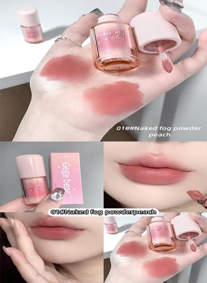 Gege Bear Powder Mist Lip Glaze | Ultra-Fine Soft Matte Finish | Lightweight & Long-Lasting | 6 Gorgeous Shades | Fluffy Cloud Lip Tint Effect | Smooth & Luxurious Texture | Modern & Chic Lip Makeup for Women (01# Naked Fog Powder Peach, 2.5g) - Image 3