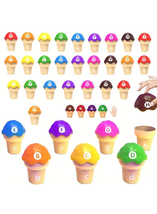 Letter Learning Toys Ice Cream Counting Color Classification Stacked Pairing Educational Set - Image 1