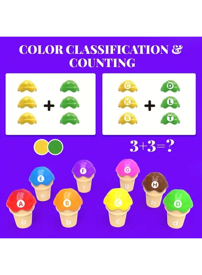 Letter Learning Toys Ice Cream Counting Color Classification Stacked Pairing Educational Set - Image 5