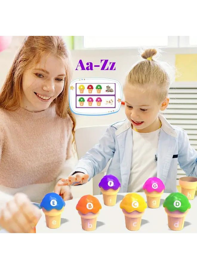 Letter Learning Toys Ice Cream Counting Color Classification Stacked Pairing Educational Set - Image 4