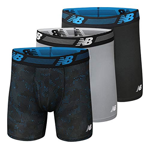 New Balance Men's Performance Boxer Briefs with Fly, Breathable Stretch Underwear, Moisture Wicking, Soft Waistband (3 Pack), Black/Steel/Bolt Black Ghost Camo, X-Large - Image 5