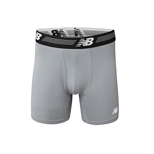 New Balance Men's Performance Boxer Briefs with Fly, Breathable Stretch Underwear, Moisture Wicking, Soft Waistband (3 Pack), Black/Steel/Bolt Black Ghost Camo, X-Large - Image 4
