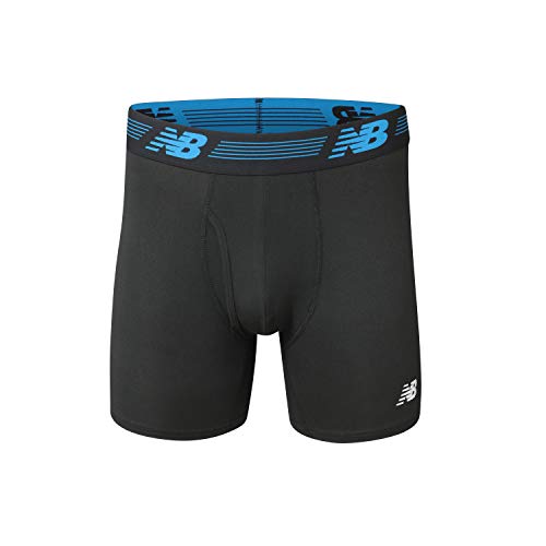 New Balance Men's Performance Boxer Briefs with Fly, Breathable Stretch Underwear, Moisture Wicking, Soft Waistband (3 Pack), Black/Steel/Bolt Black Ghost Camo, X-Large - Image 2