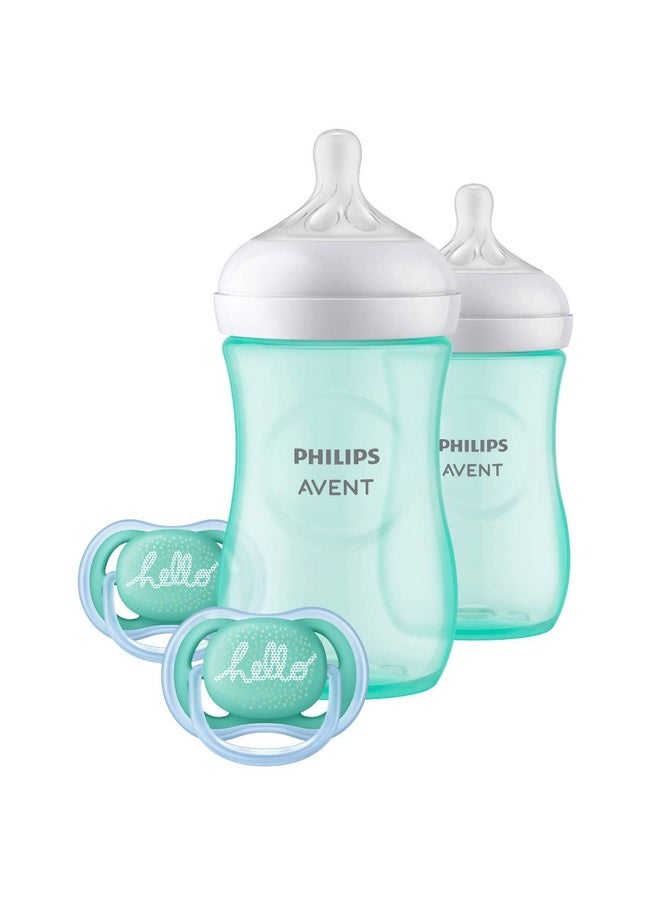 Natural Baby Bottle with Natural Response Nipple Baby Gift Set - Teal - 4 Piece