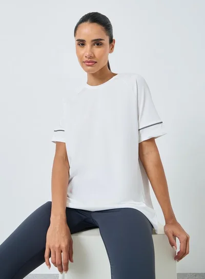 Styli Active Reflective Stripe Short Sleeves Top