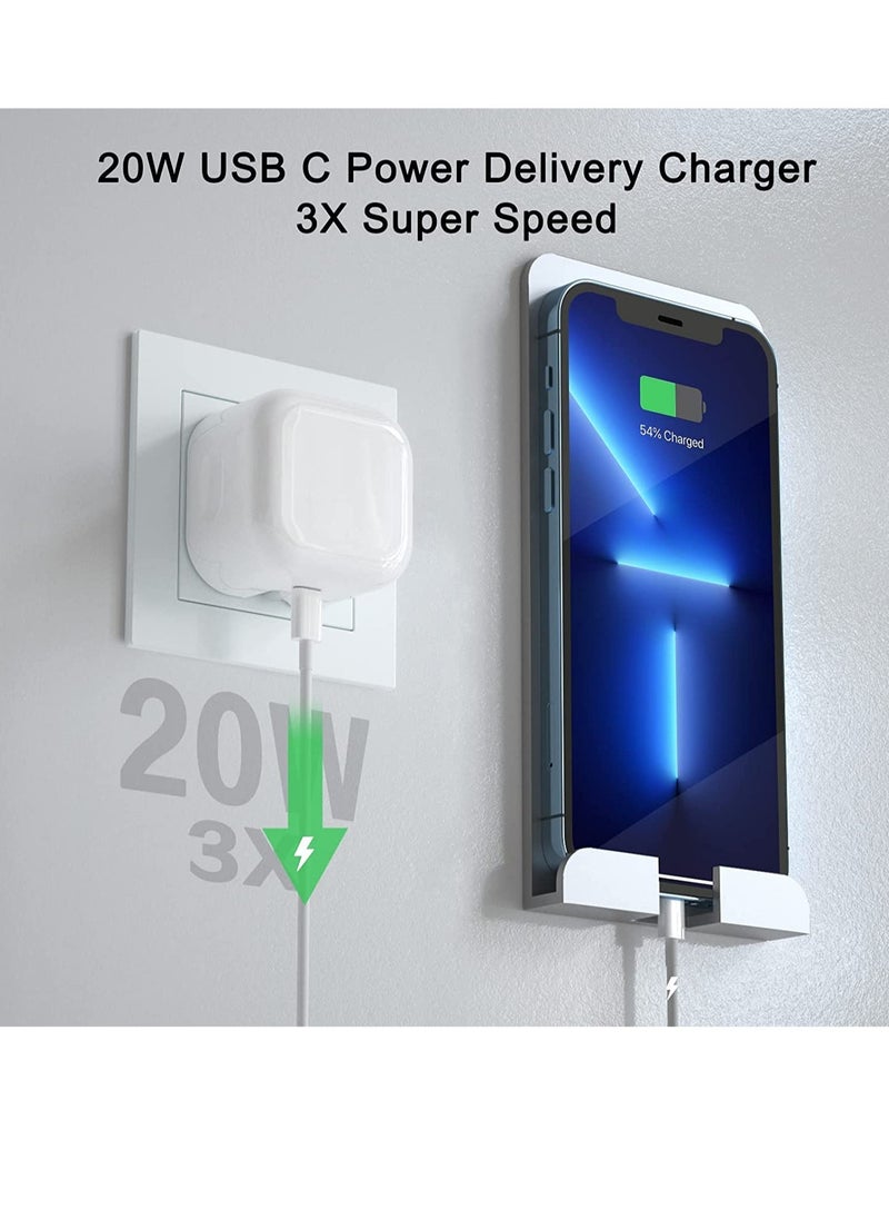 ELTRAZONE - iPhone Charger Cable and Plug, iPhone Fast Charger 20W PD 3.0 USB C Wall Charger Plug with 1M iPhone Fast Charging Cable USB C Fast Charger Compatible with Phone 13 12 11 Pro Max Mini X XR Xs 8 - Image 1
