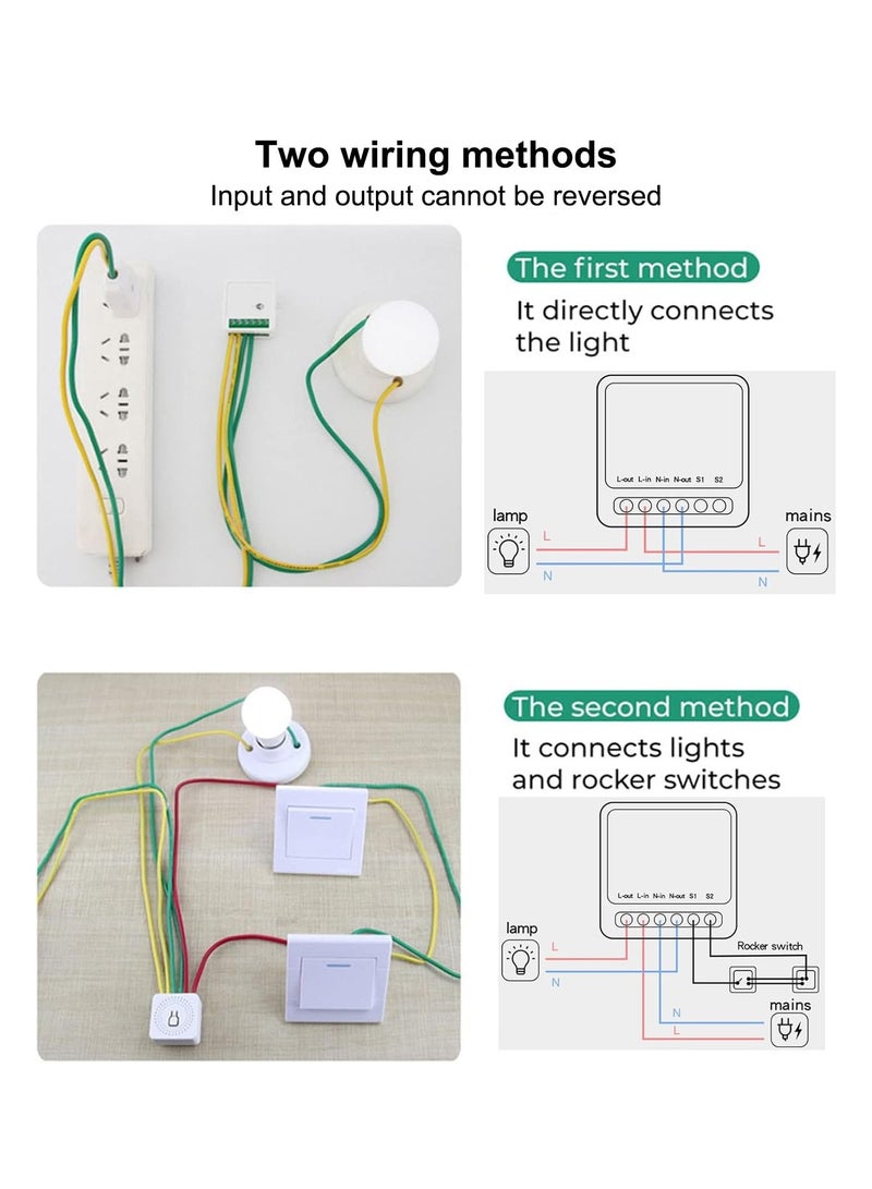 wifi smart switch module,Mini Smart Relay Switch,16A Universal Breaker Timer Switch Works with Alexa,Voice Control,Timer Function (2 pack)