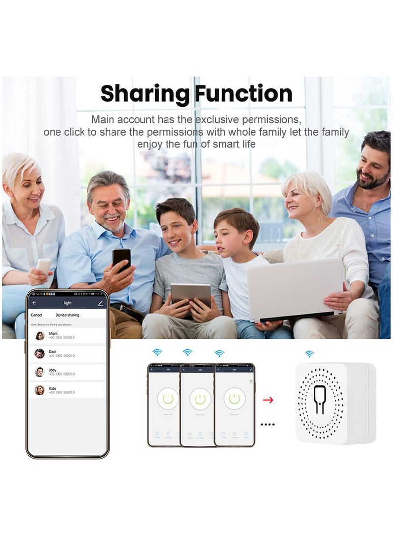 wifi smart switch module,Mini Smart Relay Switch,16A Universal Breaker Timer Switch Works with Alexa,Voice Control,Timer Function (2 pack)