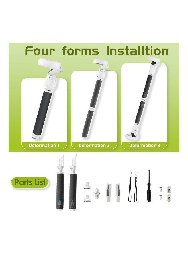 مقابض تمديد Hibloks لـ Oculus/META Quest 2، مقبض تمديد 3 في 1 لوحدات تحكم Quest 2، ملحق لـ Beat Saber/Gorilla Tag ذراع طويلة/وحدة تحكم ألعاب