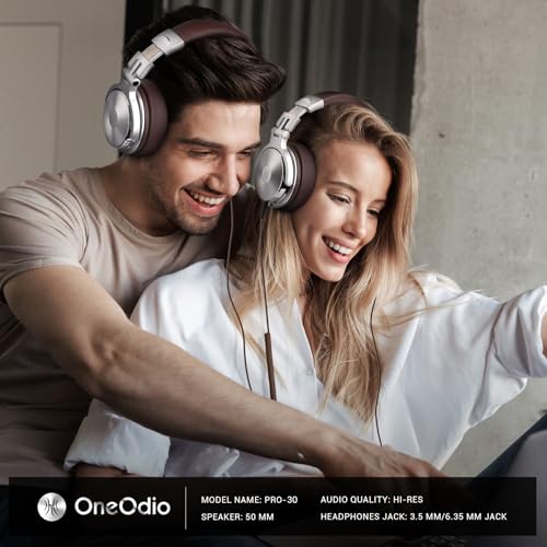 OneOdio Pro-30 Over Ear Headphone, Wired Premium Stereo Sound Headsets with 50mm Driver, Foldable Comfortable Headphones with Protein Earmuffs and Shareport for Recording Monitoring Podcast PC - Image 2