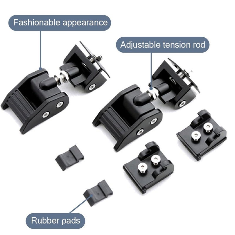 LETINGFAR Adjustable Hood Lock Catches Kit for Jeep Wrangler JK and JL (2007-2023) - Black - Image 3