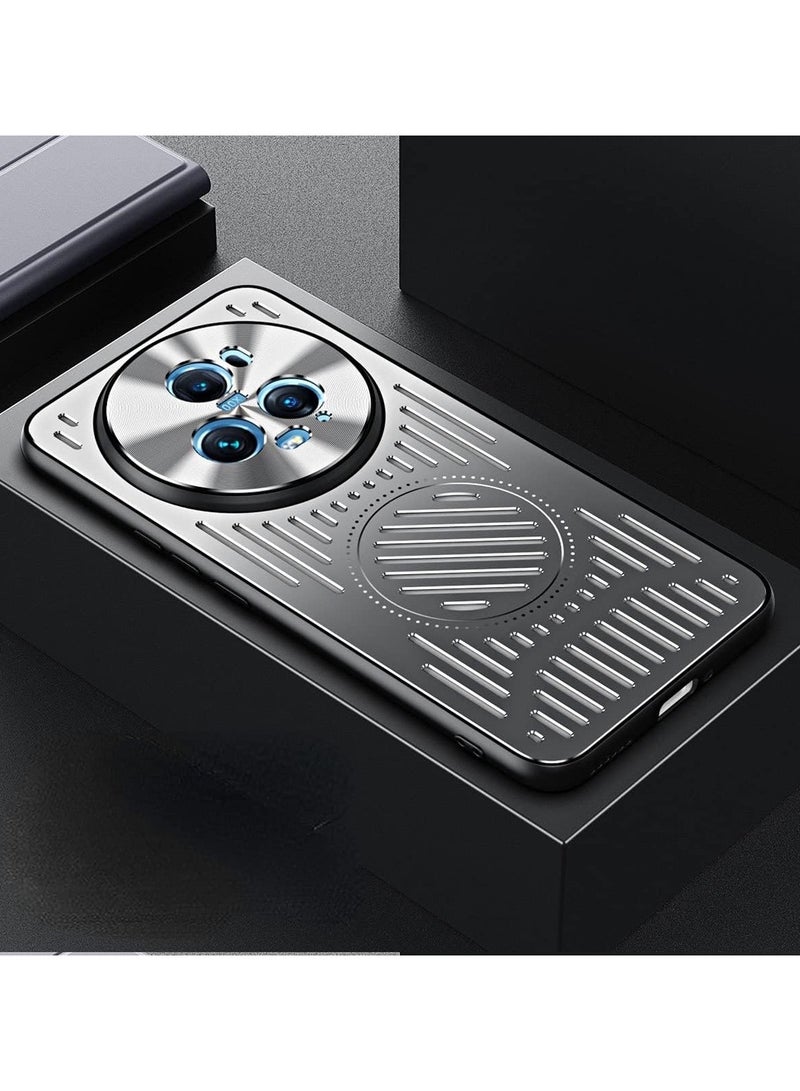 general Suitable for Honor Magic 5 Pro case, hollowed-out heat dissipation metal, high-end breathable fashion label protective cover - Image 1