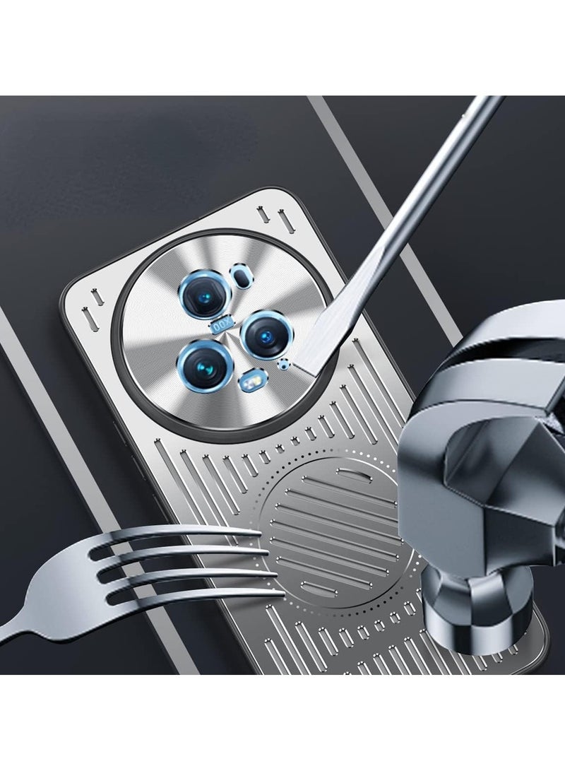 general Suitable for Honor Magic 5 Pro case, hollowed-out heat dissipation metal, high-end breathable fashion label protective cover - Image 3