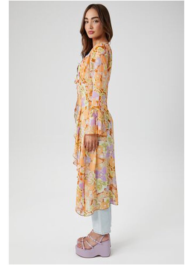 FOREVER 21 Sheer Floral Print Kimono  - Image 2