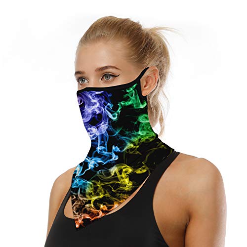 YAYOUREL 3D Funny Neck Gaiter Face Mask Covering Bandanas for Men Women Summer UV Face Scarf Mask Cover Ear Loop Hole Triangle Facemask Headbands for Fishing Running Hunting Cycling Hiking - Image 1