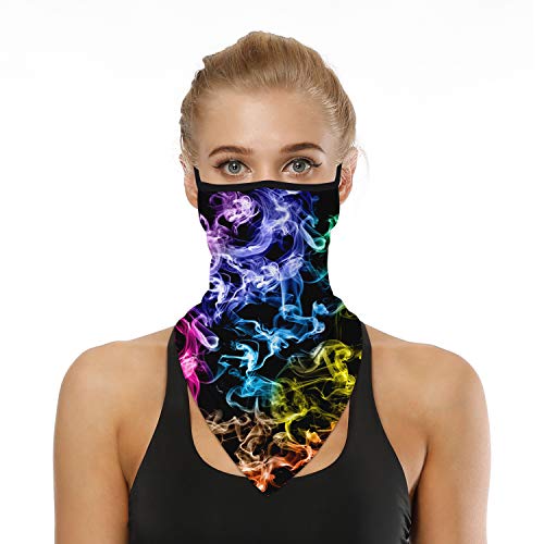 YAYOUREL 3D Funny Neck Gaiter Face Mask Covering Bandanas for Men Women Summer UV Face Scarf Mask Cover Ear Loop Hole Triangle Facemask Headbands for Fishing Running Hunting Cycling Hiking - Image 2