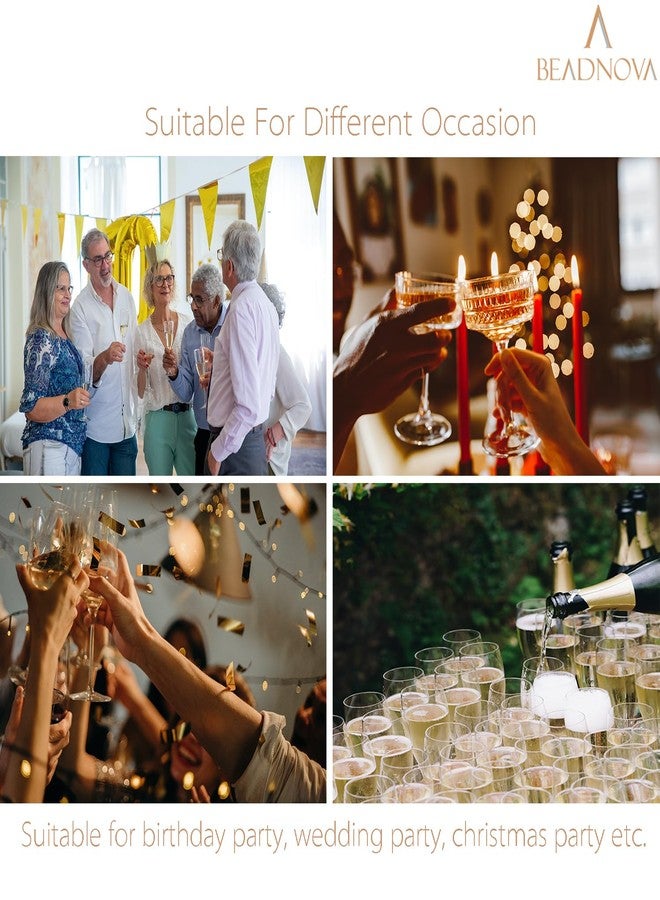 بينوفا مجموعة حلقات زينة أكواب النبيذ من BEADNOVA، 120 قطعة، مطلية بالذهب، 25 مم، حلقات زينة أكواب النبيذ، هدية مثالية لحفلات أعياد الميلاد وحفلات الزفاف والمناسبات الأخرى. - Image 5