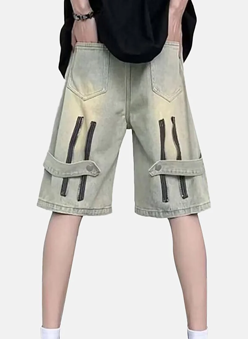 يونيكي Grey Mid Rise Soild Relaxed Fit Shorts