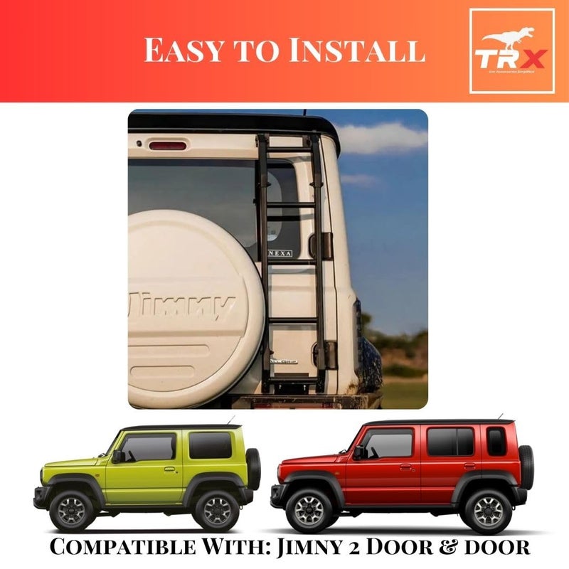 TRX AUTO Premium Rear Ladder Straight Style For Suzuki Jimny 2 Door & Suzuki Jimny 5 Door 2018 To 2025| Suzuki Jimny Compatible Car Accessories | Jimny 2025 accessories - Image 5