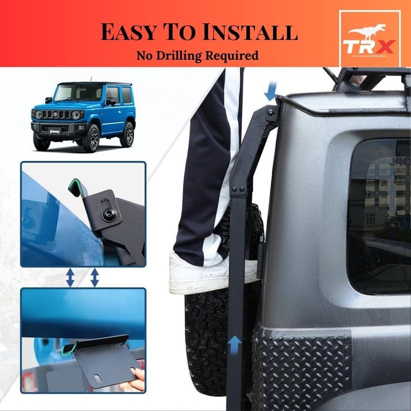 TRX AUTO Premium Rear Ladder Straight Style For Suzuki Jimny 2 Door & Suzuki Jimny 5 Door 2018 To 2025| Suzuki Jimny Compatible Car Accessories | Jimny 2025 accessories - Image 3