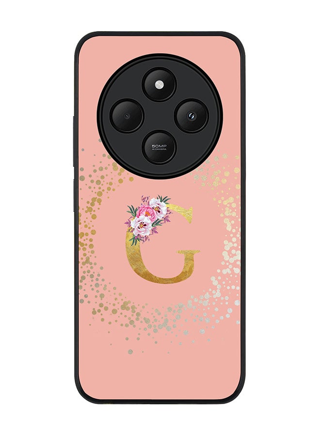 Stylizedd For Xiaomi Poco C75 Case,Slim fit Camera Protection, Shockproof Thin Phone cover - Custom Monogram Floral - G (Rose Pink ) - Image 1