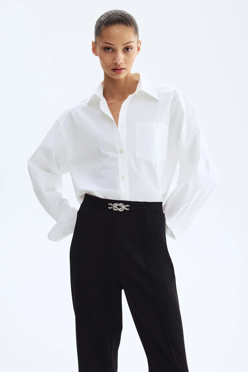 اتش اند ام بنطلون من نسيج بونتي دي-روما بقصة بووت-كت