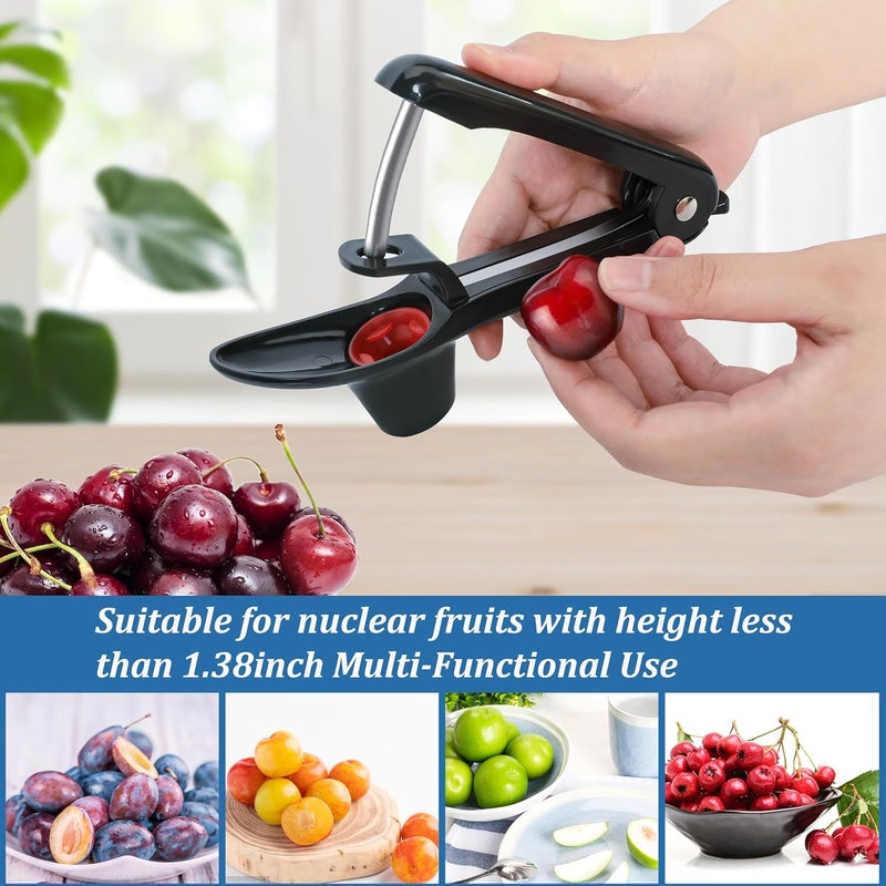 EWPJDK Cherry Pitter Tool Pit Remover Heavy-Duty Stainless Steel Olive Pitter Tool for Making Cherry Jam (Black) - Image 4