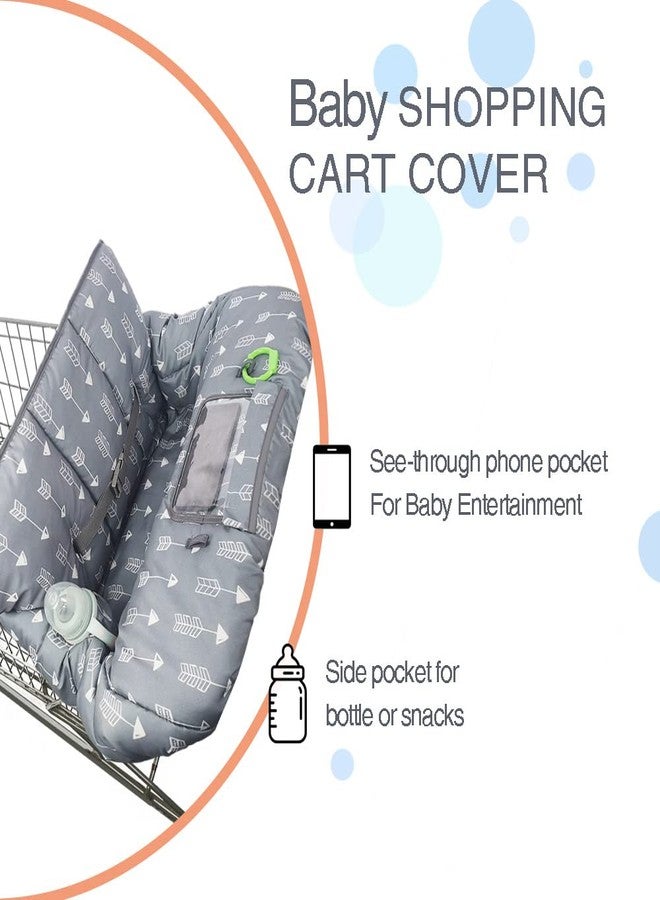 RHYDEER Shopping cart Cover for Baby high Chair Cover, roll in and go, Universal fit, Grey Arrow - Image 2
