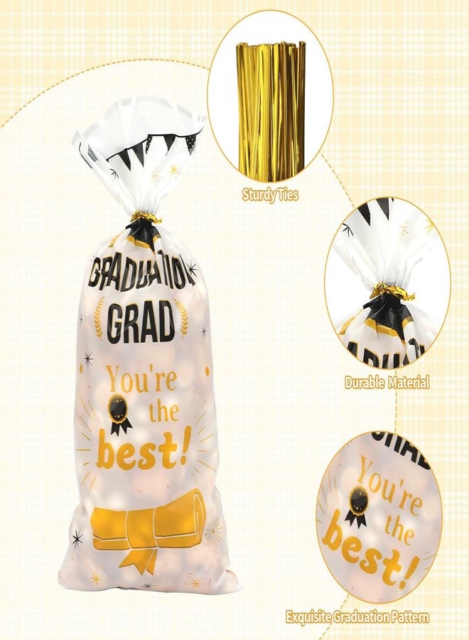 eowqeiur 60 PCS Graduation Treat Bags with Ties for Nuts Snack Candy Goodie Cookie Gifts Wrapping Small Plastic Graduation Pouches Congrats Grad Party Decorations Class of 2025 Favors Supplies(4.9x10.6) - Image 3