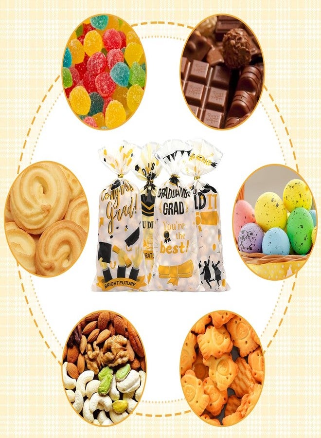 eowqeiur 60 PCS Graduation Treat Bags with Ties for Nuts Snack Candy Goodie Cookie Gifts Wrapping Small Plastic Graduation Pouches Congrats Grad Party Decorations Class of 2025 Favors Supplies(4.9x10.6) - Image 4