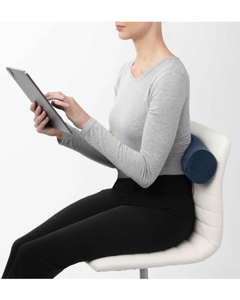 Brookstone Free Form Travel Pillow - Lightweight Flexible Memory Foam Travel Neck Pillow for Sleeping, Car, Airplane & Travel Support, Blue - Image 5