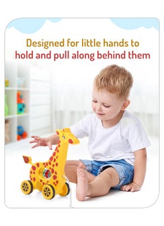Storio Storio Baby Products Pull Along Toddler Toy, Pull Along Toy with Attractive Design, Developmental Toy for 1 Year Old Girl Boy - Girraffe  - Image 2