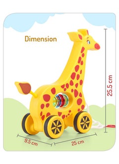 Storio Storio Baby Products Pull Along Toddler Toy, Pull Along Toy with Attractive Design, Developmental Toy for 1 Year Old Girl Boy - Girraffe  - Image 3