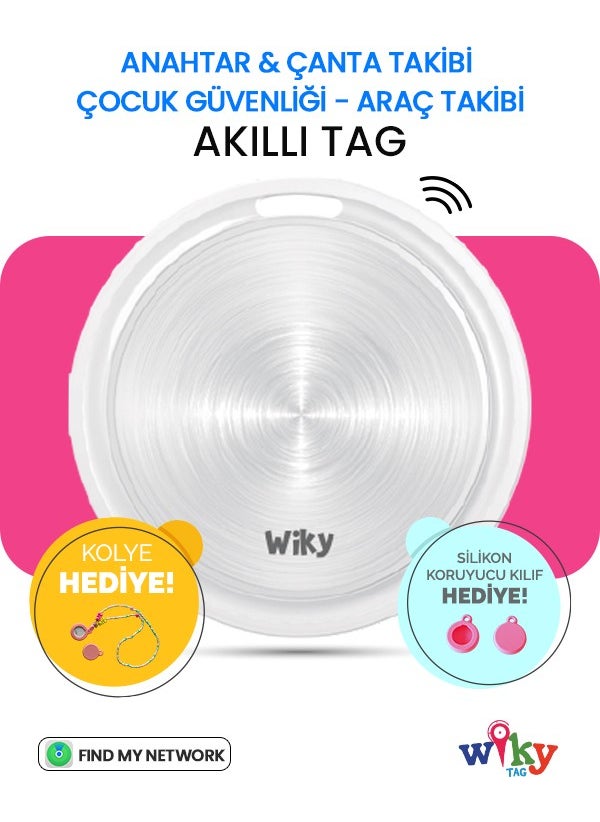 Wiky Tag Kids Smart AirTag Pink - Smart Location Tracking Device (Apple Compatible)  - Image 1