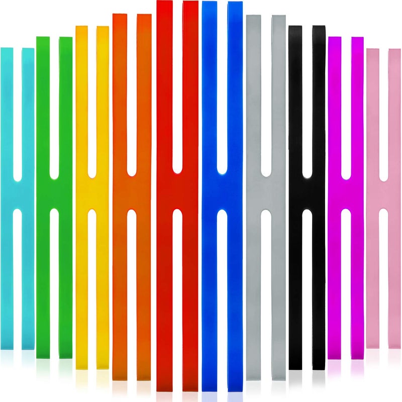Outus 9 Inch H-Band Silicone Rubber Bands Assorted Color Elastic Rubber Wrapping Bands for Books, Cameras, Art, Cooking, Wrapping, Exercise, Bag Wraps (Multicolour,20) - Image 1