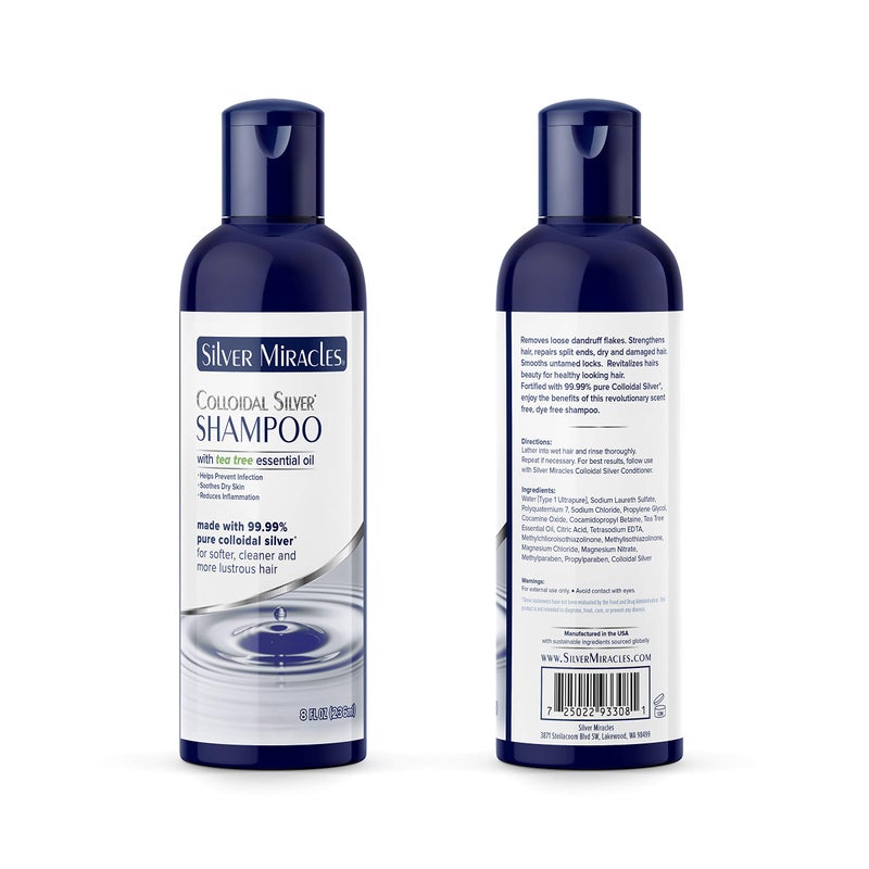Silver Miracles Colloidal Silver Shampoo With Tea Tree Essential Oils