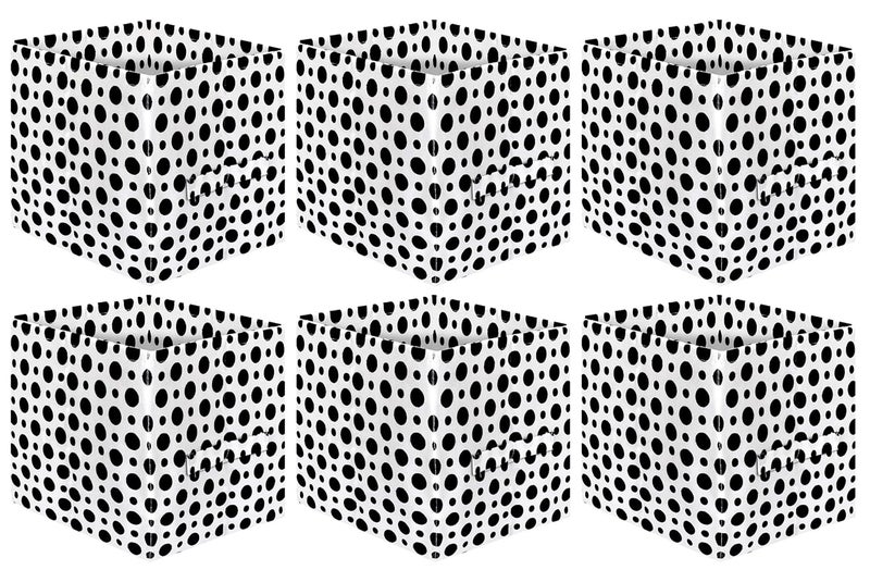 Kuber Industries Dot Printed NonWoven Foldable Storage BinCubeOrganizer For Toys Clothes And Books With Handles Pack of 6 Black White HS43KUBMART26228 - Image 1