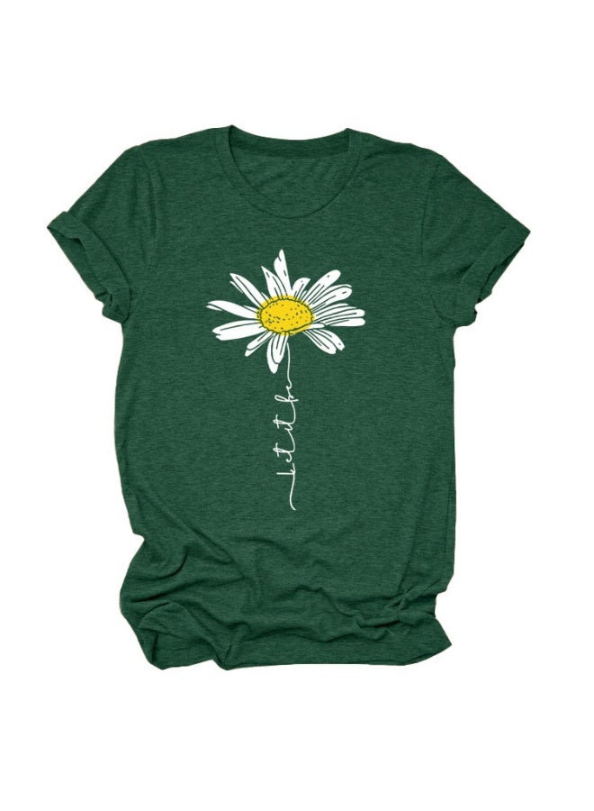 Women's Vintage Floral T Shirt Boho Wildflower Graphic Loose Tees Short Sleeve Casual Tops - Image 1