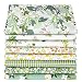 Aubliss 8pcs Fat Quarter Fabric Bundles 20 x 20 Cotton Craft Fabric PreCut Squares Sheets for Patchwork Sewing Quilting CraftingGreen Floral - Image 2