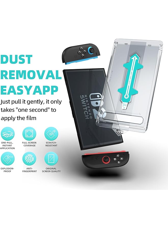 Anti Reflection Screen Protector Compatible For Nintendo Switch 2 Model 2025 [Clearer Than Original Screen] Easy Installation Tool Anti Scratch Hd Clear 2 Pack - Image 5