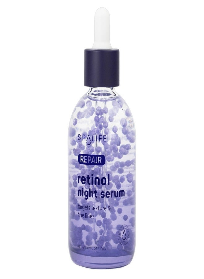 SpaLife Spa Life Face Serum: REPAIR Retinol Night Serum 100 ml (3.7 oz) Smoothing, Resurfacing, Gently Exfoliating - Targets Fine Lines, Texture, Dark Spots - Brighten, Boosts Cellular Turnover & Clearer Skin - Image 1