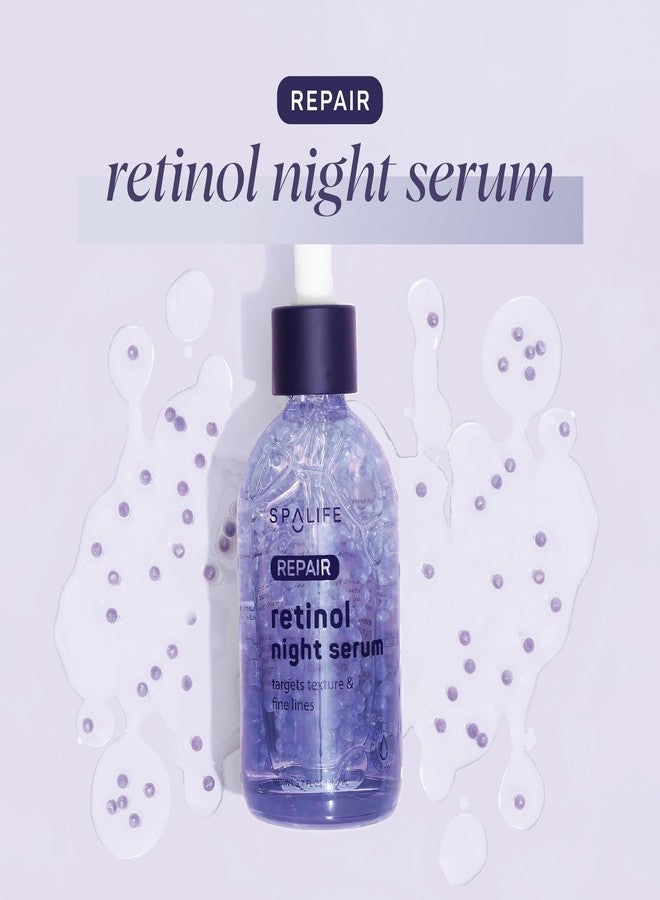 SpaLife Spa Life Face Serum: REPAIR Retinol Night Serum 100 ml (3.7 oz) Smoothing, Resurfacing, Gently Exfoliating - Targets Fine Lines, Texture, Dark Spots - Brighten, Boosts Cellular Turnover & Clearer Skin - Image 2