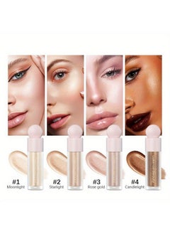 Gecomo GECOMO Liquid Contour Beauty Wand Face Highlighter Bronzer Makeup Stick, Dewy Finish, Moisturizing Silky Smooth Texture 0.25 Oz/ 7.5ml - 02 STARLIGHT  - Image 2