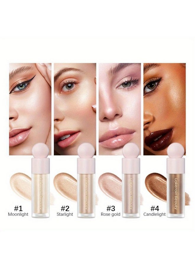 Gecomo GECOMO Liquid Contour Beauty Wand Face Highlighter Bronzer Makeup Stick, Dewy Finish, Moisturizing Silky Smooth Texture 0.25 Oz/ 7.5ml - 02 STARLIGHT  - Image 2
