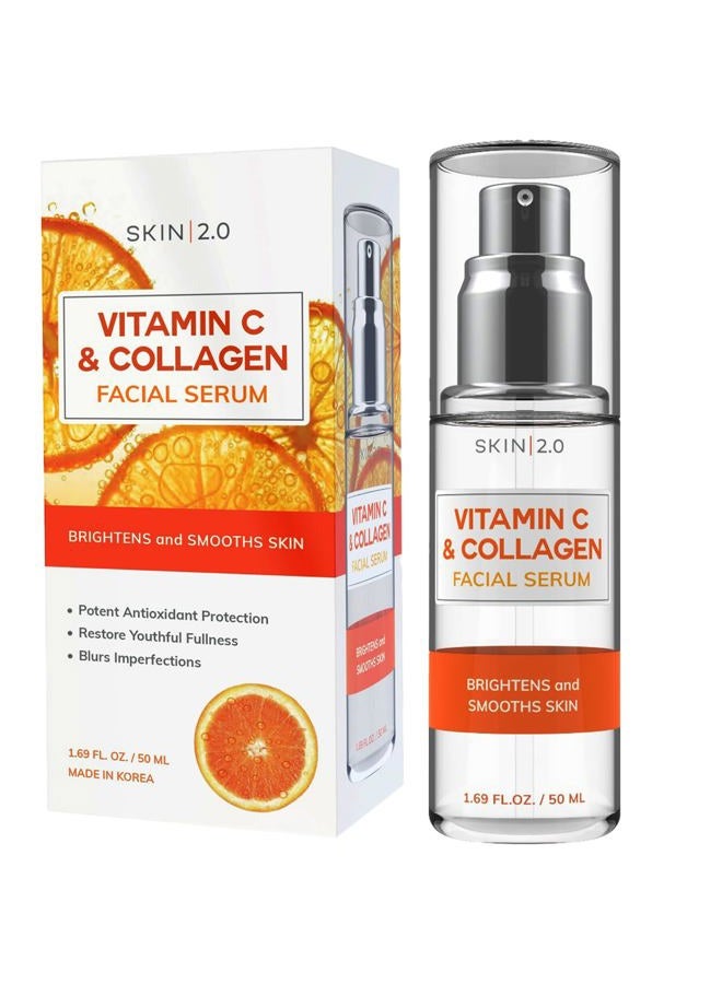 Skin 2.0 Vitamin C Serum - Dermatologist Tested, Anti-Aging & Dark Spot Remover - Brightening, Clean Beauty, Cruelty-Free, Korean Skincare for Glass Skin, All Skin Types - 1.69 Fl. oz - Image 1