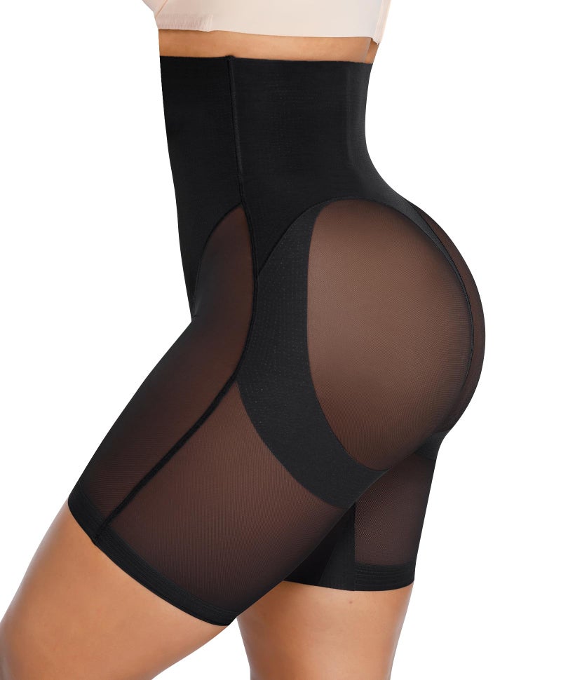 SHAPELLX Shapewear Tummy Control Waist Cincher Girdle Butt Lifting Shapewear Plus Size Seamless Body Shaper Shorts Black - Image 1